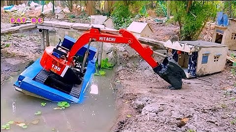 Sáng cuốc HITACHI Zaxis 135 chui cầu thấp mỏ vịt bự múc đất lẽ