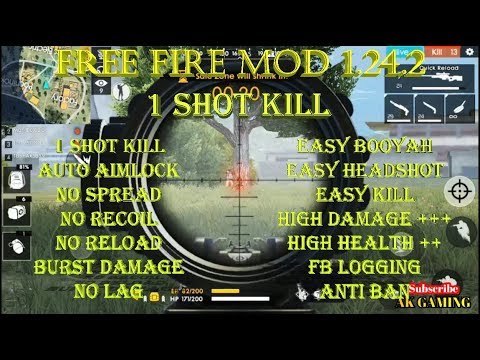 Free Fire Mod 1 24 2 Updated 1 Shot Kill Auto Aimlock No