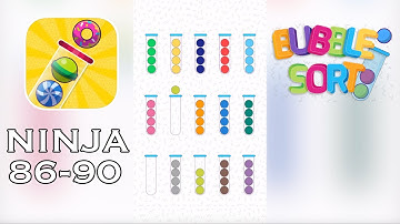 Bubble Sort Color Puzzle Game Ninja Level 5-86 to 5-90 Walkthrough