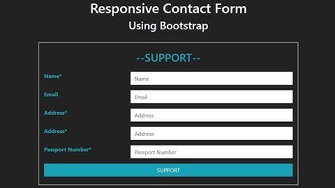 Responsive Contact Form Using Bootstrap