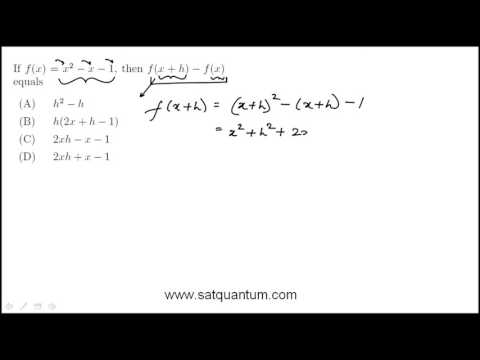 Revised SAT Math Practice Question: Manipulating functions