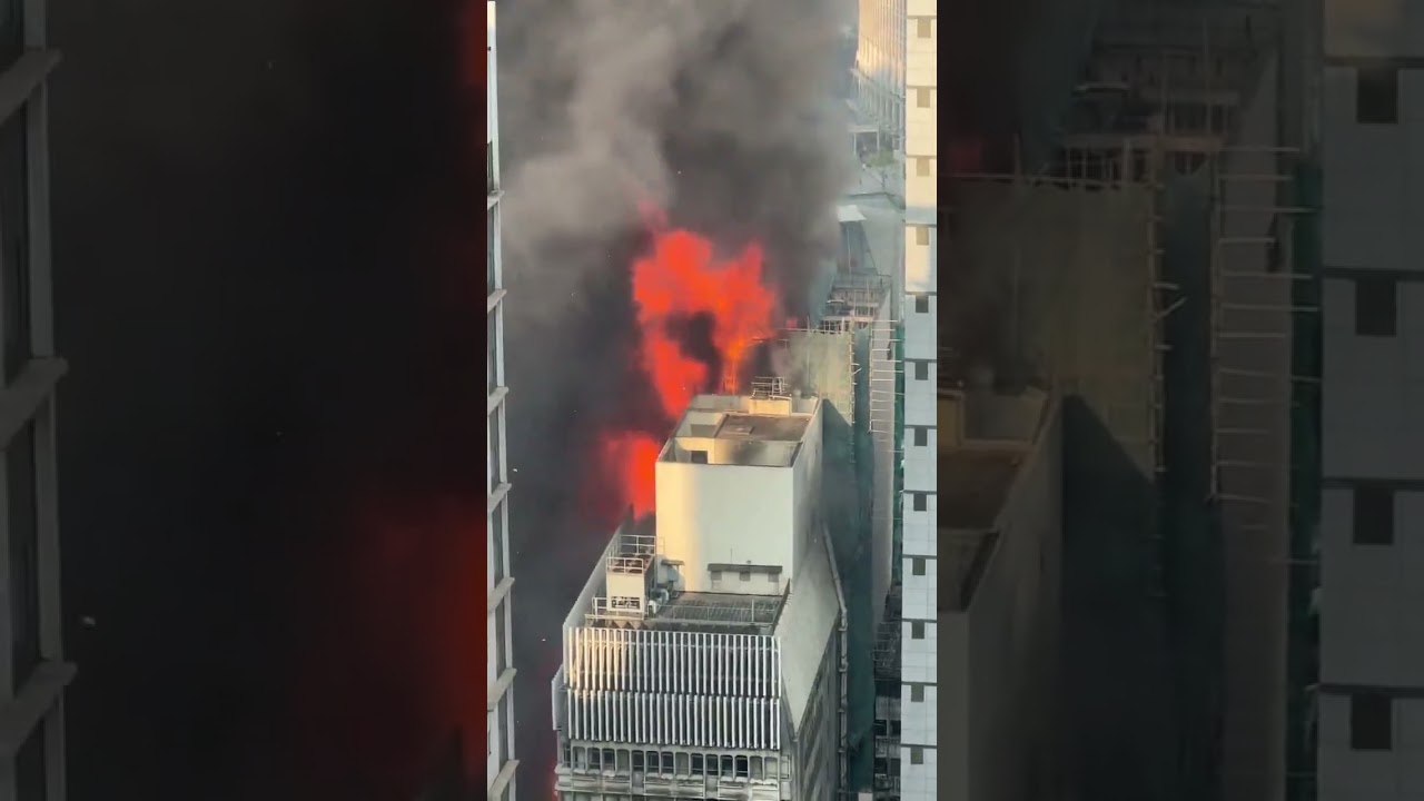 Four hospitalised, dozens evacuated after fire rips through Hong Kong building's scaffolding