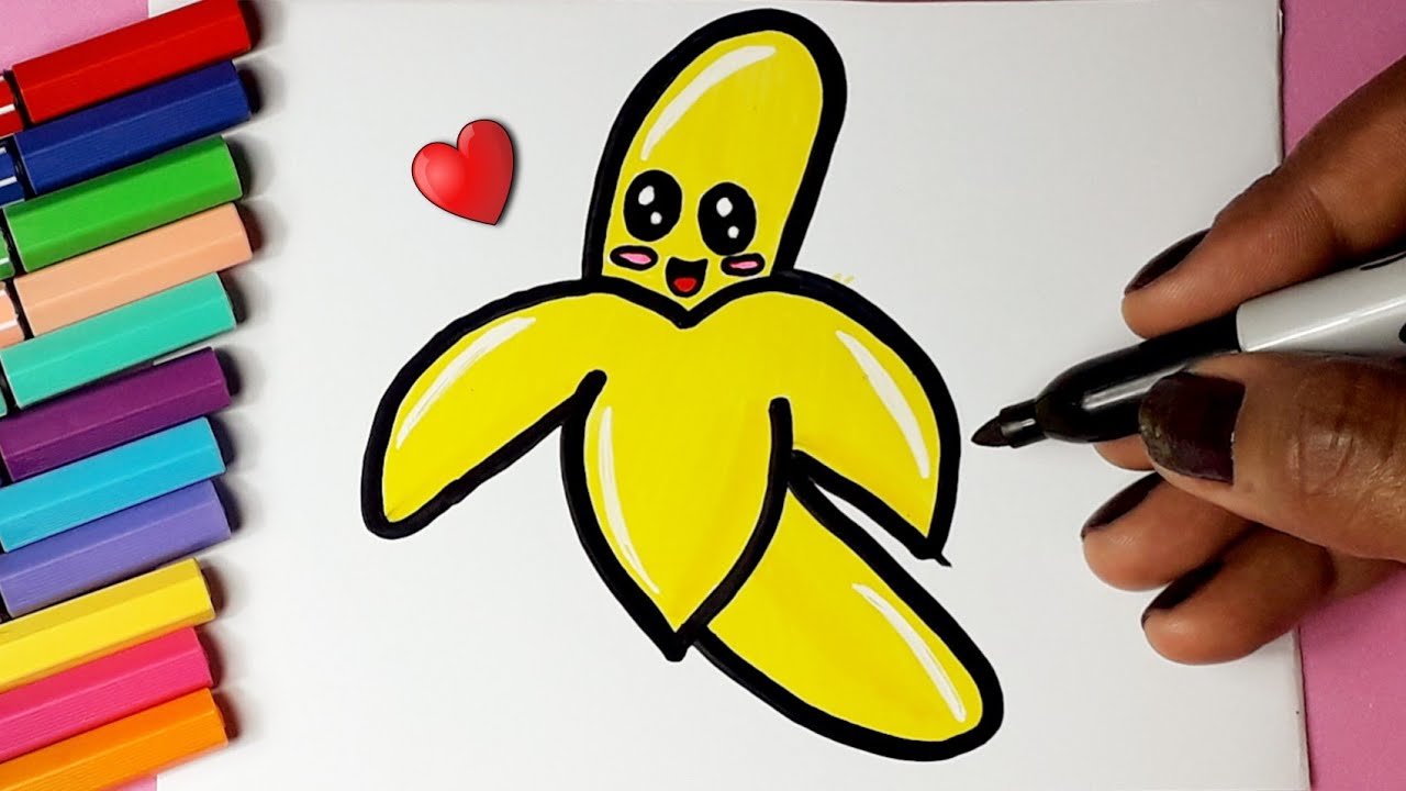 Como desenhar como desenhar uma banana 