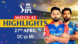 Delhi Capitals V Mumbai Indians | Full Match Highlights | MATCH 43 | IPL 2024 | tapmad