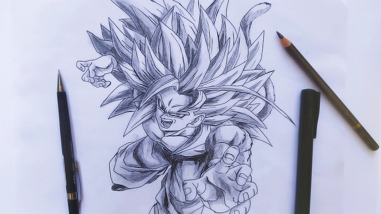 Desenhando Goku SSJ 5 - Speed Drawing Goku SSJ 5 