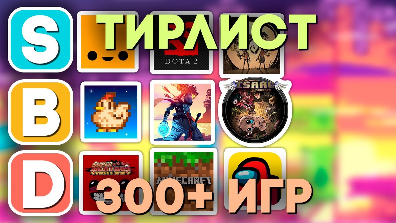 Тирлист ВСЕХ игр в которые я играл (Тирлист 300+ игр)