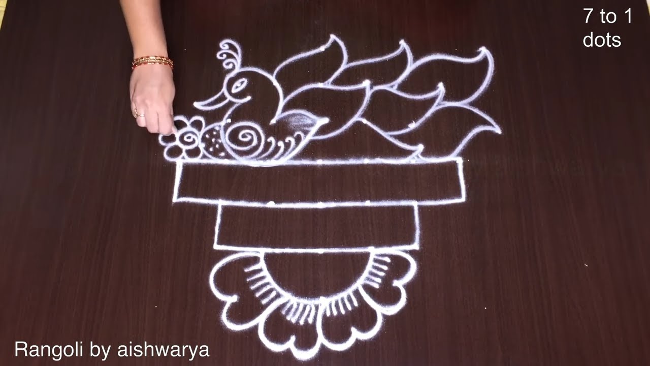 Peacock New Year Chukki Kolam