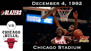 Full Game: 1992 Finals Rematch at the Stadium | Blazers vs Bulls (December 4, 1992)