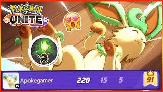 OMG LEAFEON SOLAR BLADE + ENERGY AMP IS BROKEN 🔥 | SOLO MASTER RANK PUSH 🔥 | Pokemon Unite Hindi