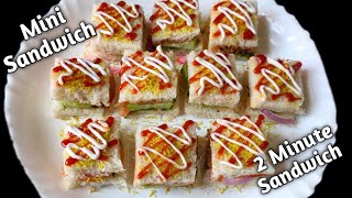 2 Minute Sandwich | Instant Mini Sandwiches | Fireless Cooking for competition | Mini Sandwich