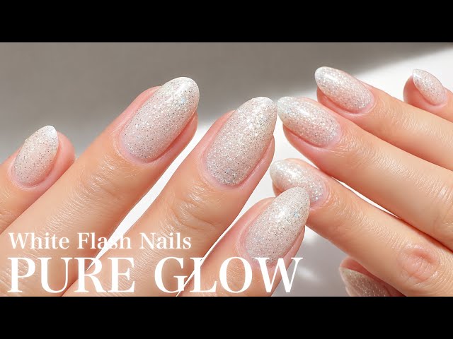 DIY Nails】White Flash Nails That Catch the Light🤍 - YouTube