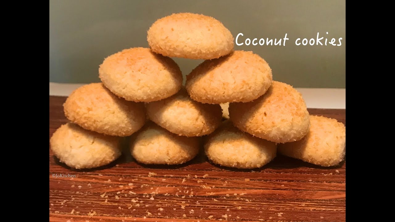 Coconut cookies | how to make coconut biscuit in tamil | eggless cookies | குக்கீஸ் | Jo Kitchen - YouTube