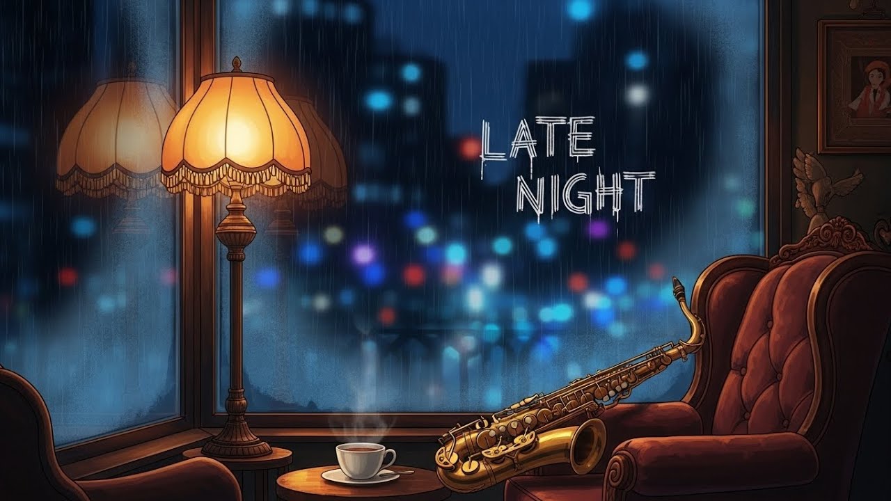 Rainy Window Jazz 🌧️ Melancholic Saxophone for Stress Relief & Reading
