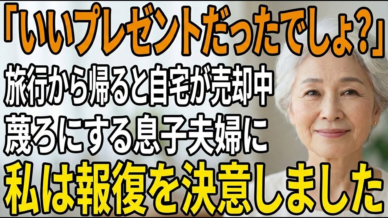 【スカッと】「不法侵入よ！警察呼ぶわ」息子夫婦からの感謝の旅行から帰ると自宅の鍵が変えられ売却物件に。私は報復を決意しました【シニアライフ】