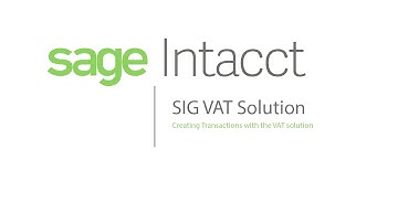 Sage Intacct: VAT Demo Recording