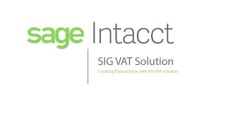 Sage Intacct: VAT Demo Recording