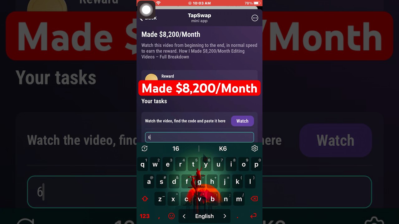 Made $8,200/Month | Tapswap code || tapswap code Made $8,200/Month 