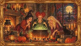 🎃 Vintage Hocus Pocus TV Art 🕯️ | Sanderson Sisters | Nostalgic Halloween Storybook Artwork
