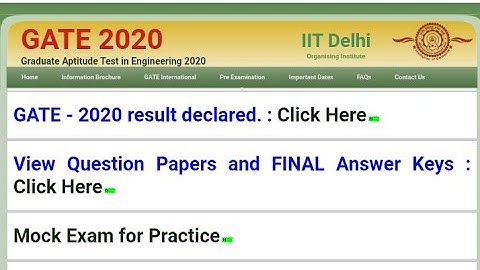 Gate 2020 Result declared || How to check gate 2020 result