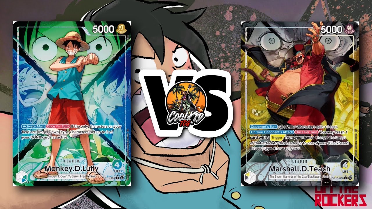 OP16) Green/Blue Luffy vs Black/Yellow Teach - YouTube