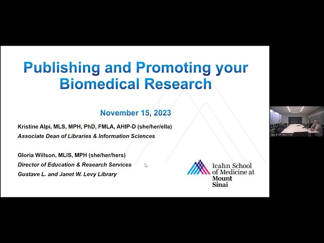 Publishing Biomedical Research as a Trainee (November 15, 2023) class=