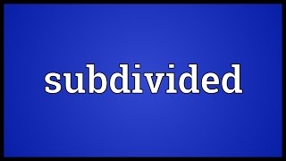 Subdivided Meaning