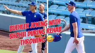 Buehler Jokes 😅 with Ohtani 大谷 翔平 During His Rehab Throwing