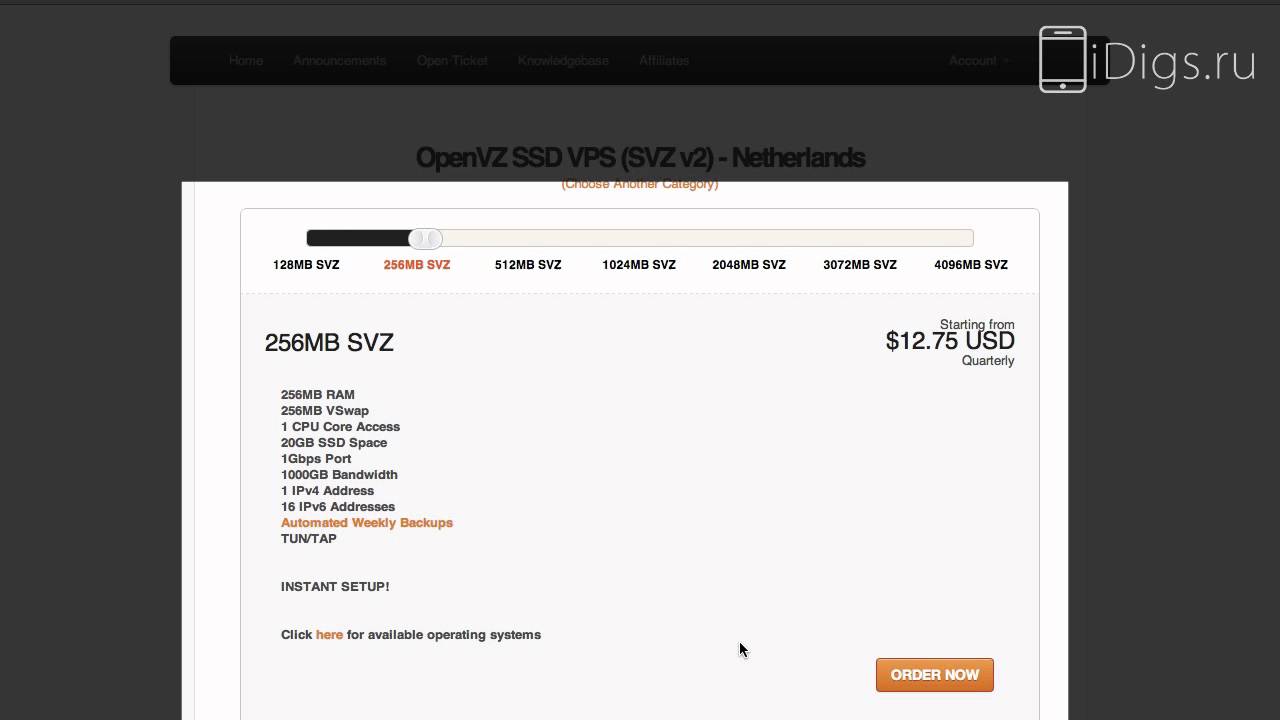 Покупка сервера VPS в деталях iDigs.ru
