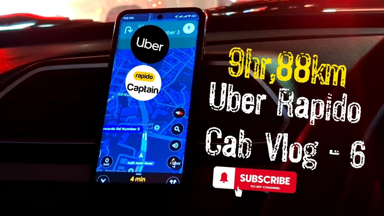Uber Rapido Cab Earnings | 9hr 88km cab driving 🚕 |