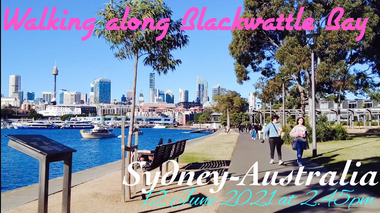 Walking along Blackwattle Bay at 2.45pm on 12 June 2021, Sydney-Australia