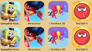 Sponge Bob Krusty Cook,Miraculous,Run Race 3D,Red Ball 4 screenshot 5