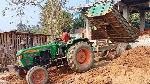 Soil Unloading Digital Facility by Hydrolic Tractor systems | Eicher 557 | Tractor video