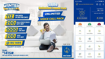 Nepal Telecom Winter Offer 2078 Sajilo Unlimited Data and Sajilo Unlimited Voice Pack Offers 2078