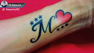 How to make M letter tattoo / M name tattoo - m tatoo fonts / M tattoo screenshot 2