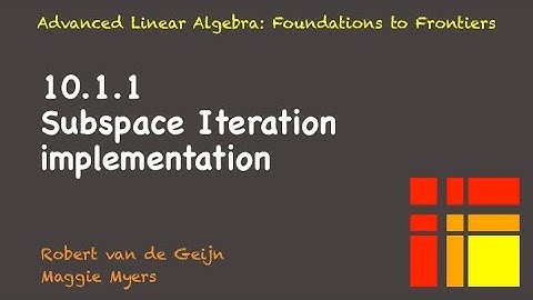 10.1.1 Subspace Iteration, implementation