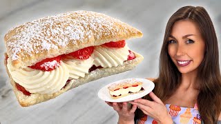 How To Make The Best strawberry Cream Puff Pastry Ever! EASY