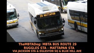 Thembtadog's ride on the 29 from ruggles to mattapan square via
roxbury crossing, jackson square, egleston seaver street, franklin
park and blue hill...