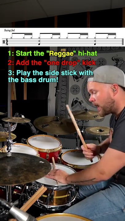 Beginner Reggae Drum Groove lesson! 😎