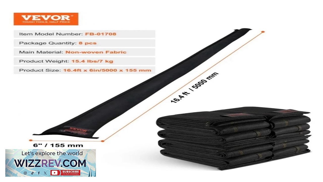 VEVOR Flood Barriers Water Activated Dam Bags 8 Pack 16.4ft x 6in