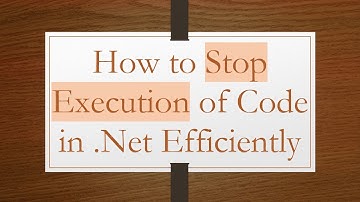 How to Stop Execution of Code in .Net Efficiently