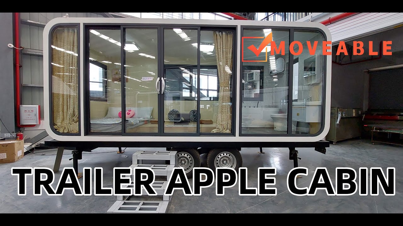 Factory prefab apple cabin trailer house. 