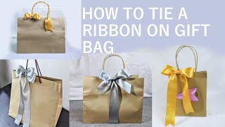 How to tie a gift bag | How to tie a ribbon on gift bag #closegiftbag