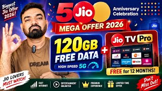 Jio Mega Anniversary Offer: 120GB Free Data & Jio TV Pro Free for 12 Months! #JioAnniversaryOffer