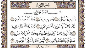 سورة التين مكتوبة / فضيلة الشيخ مشاري العفاسي