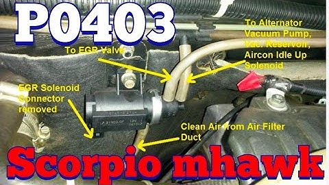P0403 Scorpio MHock EGR pickup problem How to solve Mahindra Scorpio M hock EGR problem