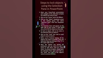Steps to lock objects using the Selection Pane in PowerPoint