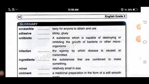 English Class 10th Unit 4 First Aid Exercise