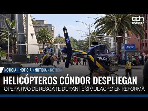 Condor helicopters carry out rescue operation during drill on Reforma
