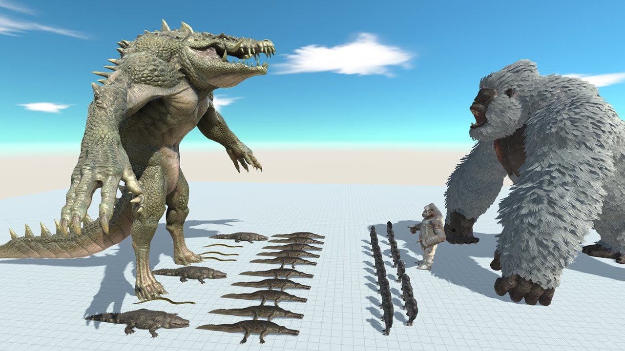 Animal Battle Crocodile VS Gorilla in Animal Revolt Battle Simulator ARBS