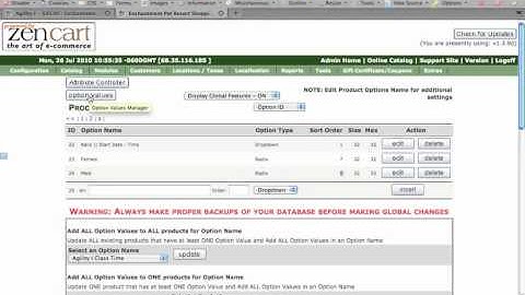 Editing Drop-down attributes in Zen Cart